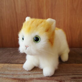 簡易ラッピングでお届け【童心 チャトラ猫（S）四足立ち ぬいぐるみ】猫 ねこ ネコ ぬいぐるみ リアル 本物 そっくり ペット