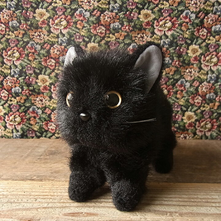 楽天市場 簡易ラッピングでお届け 童心 黒猫 S 四足立ち ぬいぐるみ 猫 ねこ ネコ ぬいぐるみ リアル 本物 そっくり ペット ニニアンドキノ