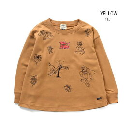 【40％】セール F.O.KIDS【エフオーキッズ】トムとジェリー コラボ モチーフ 刺繍 長袖 Tシャツ【子供服 人気 キッズ ベビー ジュニア トップス 長T ロング ロンT おしゃれ カジュアル 男の子 sale】R406083