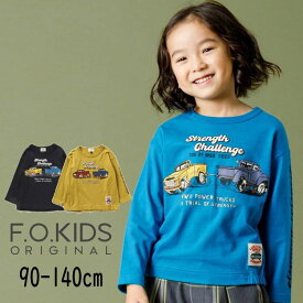 【20%】セール F.O.KIDS【エフオーキッズ】4WD CAR 長袖 Tシャツ【子供服 キッズ トップス 長T ロング ロンT プリント 乗り物 くるま 四駆 おしゃれ カジュアル デイリー 男の子 sale】R106114