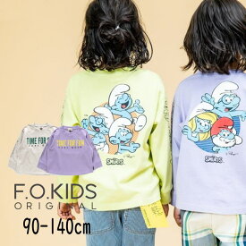 【30%】セール F.O.KIDS【エフオーキッズ】スマーフ コラボ 長袖 Tシャツ【子供服 キッズ ベビー トップス 長T ロング ロンT プリント ロゴ THE SMURFS アニメ キャラクター おしゃれ カジュアル デイリー 男の子 女の子 sale】R106014