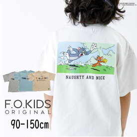 【20%】F.O.KIDS【エフオーキッズ】トムとジェリー コラボ ブロック ロゴ Tシャツ【人気 子供服 ジュニア キッズ ベビー トップス 半袖 プリント キャラクター カジュアル おしゃれ 男の子 女の子 セール sale】R207034