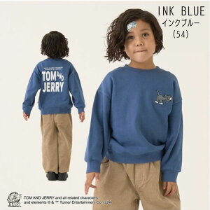 【110 120cm】【20%】セール b-ROOM【ビールーム】TOM AND JERRY 刺しゅう & プリント スウェット【人気 子供服 キッズ ジュニア トップス 長袖 トレーナー トムとジェリー 毛玉バイバイ 裏毛 カジュ