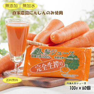 完全生しぼり・にんじんジュース☆60個セット☆100g入り【100%完熟人参冷凍ジュース】【栽培時農薬不使用】【送料無料※一部地域を除く】