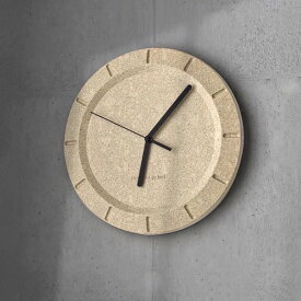 【ウォールクロック　バーミキュライト】　壁掛け時計　時計　ナチュラル　シンプル　ベージュ