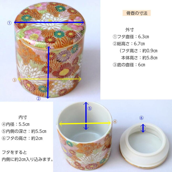 楽天市場】【50円OFFクーポン配布 スーパーSALE】ミニ骨壷 2寸 九谷焼 