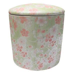 骨壷 桜ころも 4寸 陶器製 シリコンパッキン ブルー ピンク グリーン 骨壺