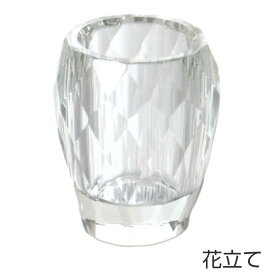クリスタル仏具 ダルマ型 花立て ガラス製 花瓶 単品販売