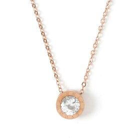 【楽天1位受賞】 ネックレス レディース 金属アレルギー ステンレス シンプル ジルコニア ワンポイント ローマ数字 刻印 アレルギー対応 ピンクゴールド ゴールド シルバー かわいい おしゃれ 通勤 通学 デート 大人 オフィス カジュアル プレゼント ギフト 誕生日 可愛い