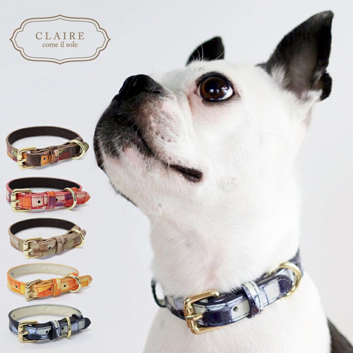 楽天市場 首輪 犬 本革 レザー 猫 小型犬 中型犬 ステンドグラス イタリアンレザー Claire かわいい おしゃれ 大人可愛い シンプル 可愛い ｎｉｎｏｎ