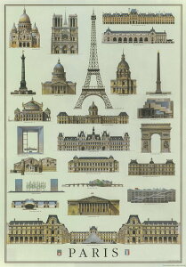 ISTITUTO FOTOCROMO ITALIANO / I.F.I �|�X�^�[/���b�s���O�y�[�p�[ 50×70 �p���̌��z PARIS MONUMENTS CR079