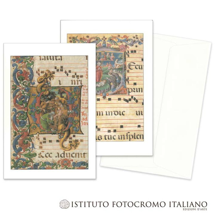 楽天市場】イタリア製 グリーティングカード 中世 キリスト教 写本 直 