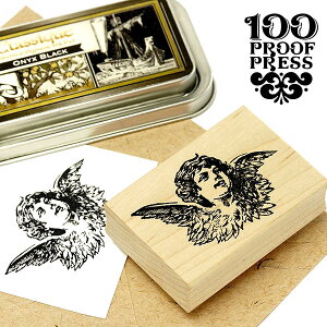 ラバースタンプ 100プルーフプレス 100 Proof Press #716 智天使 Cherub Head はんこ アンティーク ヴィンテージ クラシック レトロ 天使 クリスマス
