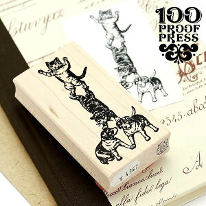 ���o�[�X�^���v �A�� 100�v���[�t�v���X 100 Proof Press #4367 �q�L�Ǝq�� Acrobatic Puppies & Kittens �͂� �A���e�B�[�N �N���V�b�N ���B���e�[�W �l�R �C�k �˂� ���� ���킢��