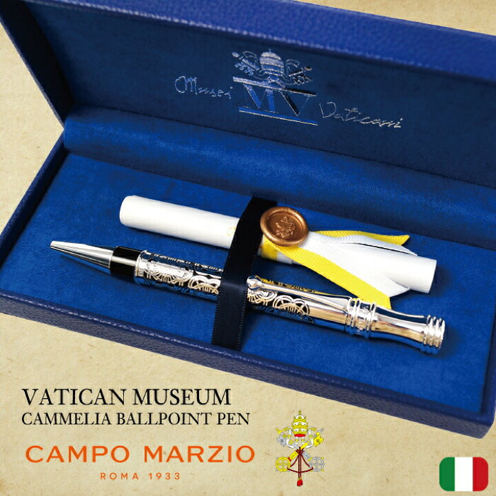 楽天市場 Campo Marzio バチカン美術館 コラボ Camellia ボールペン ツイスト式 ボールペン 水性 おしゃれ 高級 ブランド シルバー 限定 メンズ レディース ギフト プレゼント クリスマス 誕生日 文房具 ビジネス 直輸入 イタリアブランド カンポマルツィオ Adesso