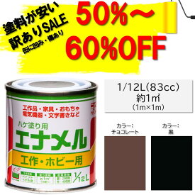 ペンキ ペイント 塗料 ハケ 【訳あり品50%〜60%OFF！通常価格598円】塗り用エナメル1/12L ニッペホームオンライン | 工作 DIY ホビー 高光沢 油性塗料