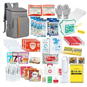 四季良品 防災グッズ 防災リュック 7年保存 非常用持出袋 一人用 46点セット 品質にもこだわった防災セット マニュアル冊子付 防水リュック 軽量