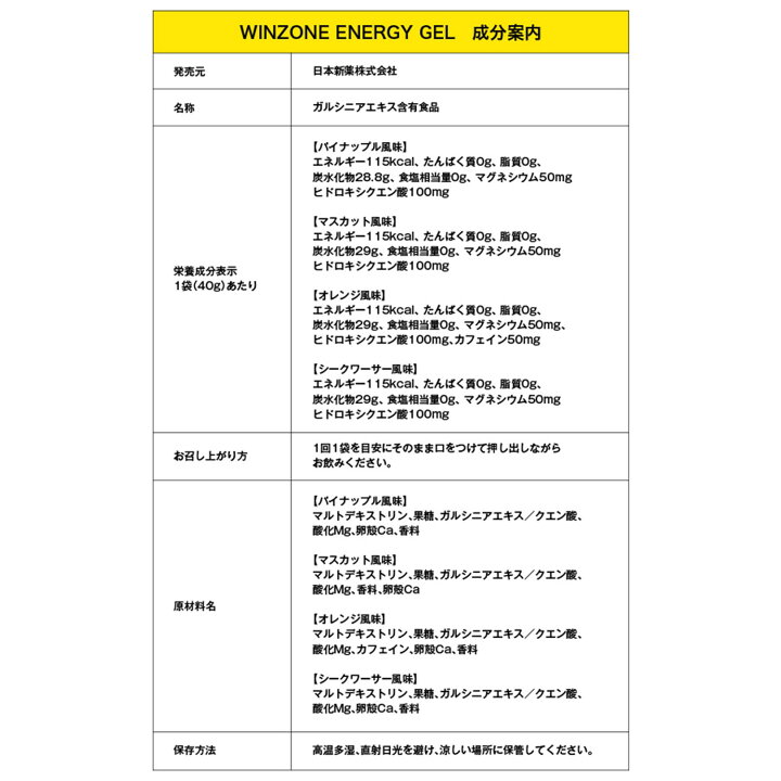 楽天市場】マラソン サプリ WINZONE ENERGY GEL ウィンゾーン エナジー 