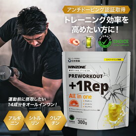 プレワークアウト+1Rep エナジードリンク風味 / ピーチ風味 WINZONE 日本新薬 筋トレ サプリ トレーニング クレアチン シトルリン アルギニン ビタミン ウィンゾーン 男性 女性