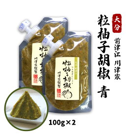 九州 大分 柚子ごしょう 川津 川津食品 粒柚子胡椒 青 100g×2