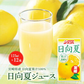 ジュース 送料無料 [宮崎県農協果汁(サンA)] フルーツジュース 【ケース販売】日向夏ジュース100％ 125ml×12本 日向夏 紙パック 日向夏ジュース 果汁100% サンA 産直