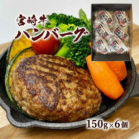 [野上食品] ハンバーグ 宮崎牛ハンバーグ 150g×6個 ギフト箱入 /生ハンバーグ お取り寄せグルメ 宮崎県 宮崎牛 冷凍ハンバーグ 冷凍食品 ギフト お中元 お歳暮