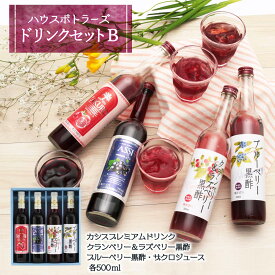 [ハウスボトラーズ] ドリンク 詰め合わせ セットB ザクロジュース ブラックカラント果汁30％入飲料 ブルーベリー黒酢 クランベリー＆ラズベリー黒酢 500ml /ビネガードリンク 4本 セット 送料無料 飲む 健康 健康食品 飲みやすい にじデパ