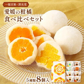 【10%OFF 楽天スーパーSALE限定】[一福百果・清光堂] 菓子 愛媛の柑橘食べ比べセット 8個入り(みかん4個、小太郎みかん 1個、甘夏 1個、島八朔 1個、紅まどんな 1個) /和菓子 大福 フルーツ大福 蜜柑大福 詰合せ お土産 ご挨拶 手土産