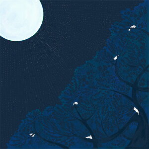 超撥水風呂敷ながれ夜の森でつつむ(平織96cm)日本製朝倉染布レイングッズエコバッグ防災周年記念品結婚式引き出物退職祝い