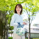 超撥水風呂敷ながれ うさぎとクローバー（平織96cm）日本製 朝倉染布 レイングッズ エコバッグ 防災 周年記念品 結婚式引き出物 退職祝い