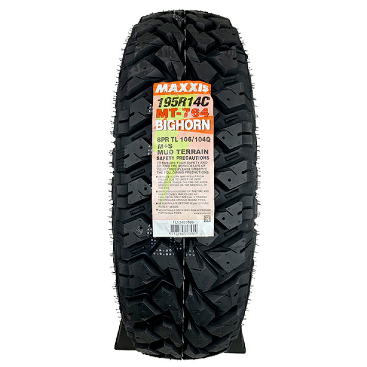 楽天市場】【法人宛送料無料】マッドタイヤ MT-764 195R14C 8PR 