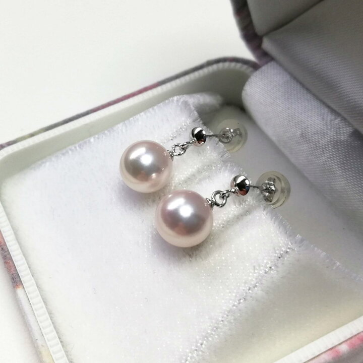 楽天市場】花珠真珠 ブラピアス 伊勢志摩産 アコヤ本真珠7.5mm K14WG 