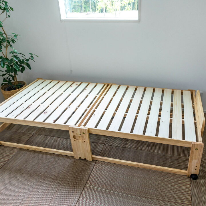 楽天市場】中居木工 ひのきスノコベッド ハイタイプ S NA ベッド 