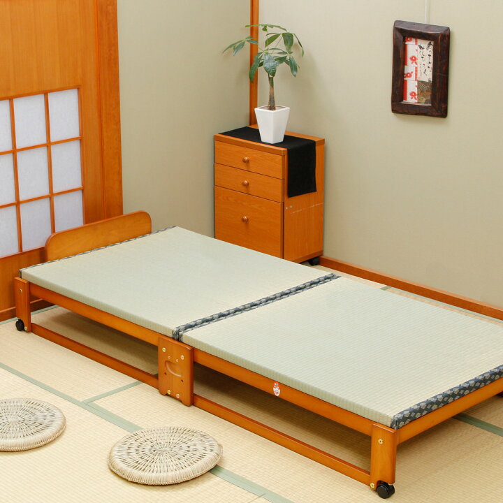楽天市場】中居木工 畳ベッド ロータイプ S BR ベッド 折りたたみ 寝具 