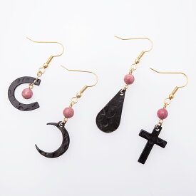 ■エントリーでポイント5倍■ 南部鉄ピアス イヤリング マリンローズ 揺れるピアス アクセサリー ジュエリー 馬蹄 クロス モチーフ 流工房 岩手県