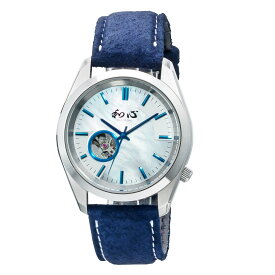 和心 東京豚革 機械式 日本製腕時計 シェル 腕時計 メンズ ファッション ウォッチ メンズ腕時計 ブルー 紺 日本製 豚革 時計 日常生活防水