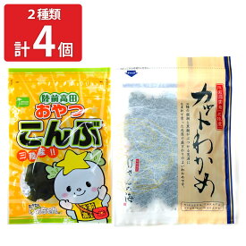 三陸産おやつこんぶ カットわかめ 2種計4袋 昆布 わかめ 海藻 おつまみ おやつ昆布 国産 海産物 三陸産 陸前高田 乾燥わかめ