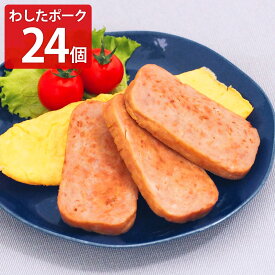 わした ランチョンミート 缶詰 わしたポーク JAPAN 24個 ポーク缶 無塩せき 国産 豚肉 鶏肉 缶詰め おつまみ【北海道・離島 配送不可】