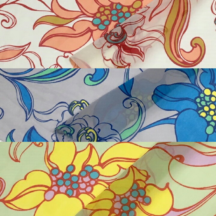 楽天市場 レトロ花柄ジョーゼット ポリエステル 112cm巾 布生地 布 プリント 日暮里 生地と衣裳の奥山