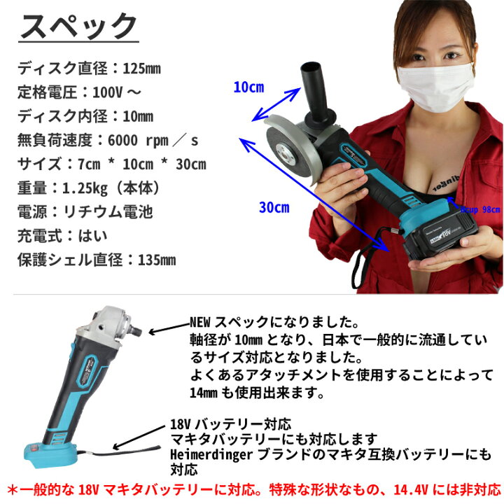 楽天市場】グラインダー・サンダー セット 100mm 防滴 防塵 全て 