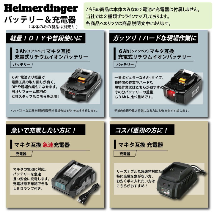 楽天市場】インパクトレンチ マキタ 18V 互換 本体のみ バッテリー  