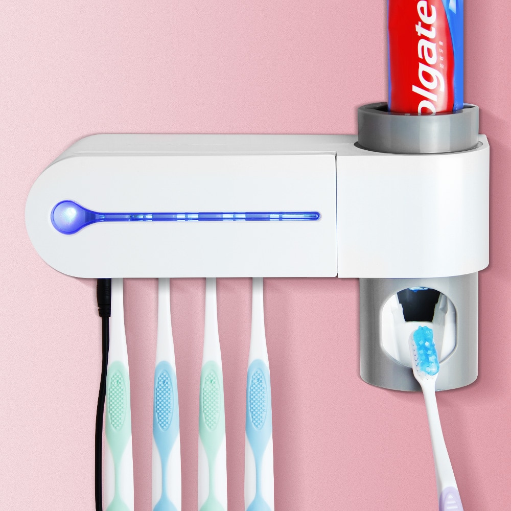 自動歯磨き粉ディスペンサー付きクリーナー 納期注意 66%OFF ライト 歯ブラシ 自動歯磨き粉ディスペンサー 歯ブラシホルダー 納期約1か月前後 最大60％オフ！ 送料無料 メーカー取り寄せ