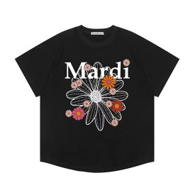 Tシャツ mardi mercredi マルディメクルディ Tシャツ トップス 韓流 韓国 K-POP おしゃれ 可愛い フラワーモチーフ フラワーマルディ フリーサイズ