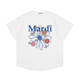 D-6 Tシャツ mardi mercredi マルディメクルディ Tシャツ トップス 韓流 韓国 K-POP おしゃれ 可愛い フラワーモチーフ フラワーマルディ フリーサイズ