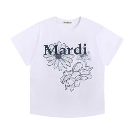 D-12 Tシャツ mardi mercredi マルディメクルディ Tシャツ トップス 韓流 韓国 K-POP おしゃれ 可愛い フラワーモチーフ フラワーマルディ フリーサイズ