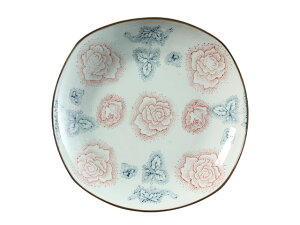 和風 プレート 大きい 角皿 おしゃれ 食器 (19.5cm) 洋食器 お皿 プレート カレー皿 パスタプレート 大皿 お寿司屋 【スクエアプレート レンジOK 中皿 花柄 かわいい 大きい アウトレット 訳あ