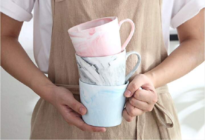 楽天市場 オシャレなマグカップ マーブル柄 370ml プレゼント カフェ食器 カラフル カップ 陶器 磁器 陶磁器 大理石 陶磁器専門店西田