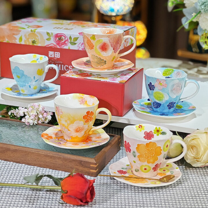 楽天市場】コーヒーカップ＆ソーサーセット 高級 手描き 手書き 手作り 