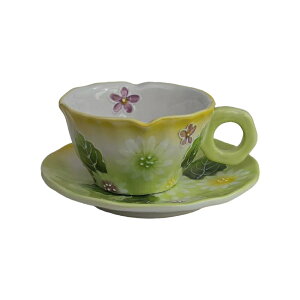 コーヒーカップ&ソーサーセット 高級 手描き 手書き 手作りレーリフ 絵付けコーヒーカップセット スプーン プレゼント用箱、手提げ袋付き 250ml