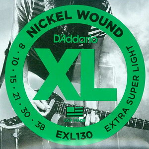 【送料無料・メール便】DAddario(ダダリオ) EXL130 エレキギター弦 エクストラスーパーライトゲージ/ポイント消化